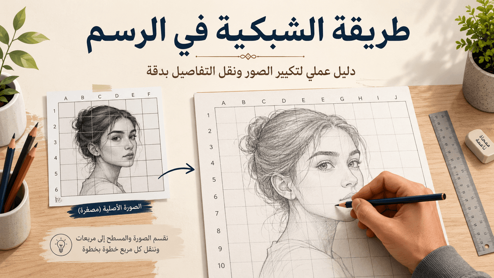 طريقة الشبكية في الرسم: دليل عملي لتكبير الصور ونقل التفاصيل بدقة