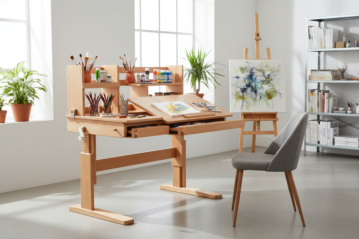 مكتب رسم في استوديو فني