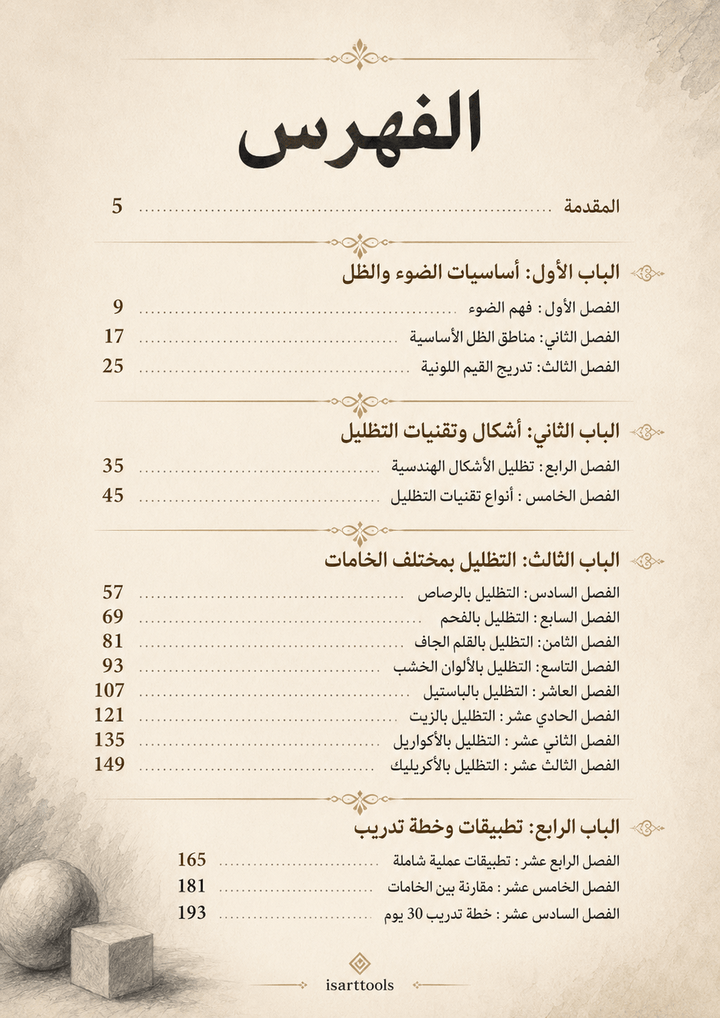 أسرار التظليل – الدليل الشامل لاحتراف الضوء والظل بجميع الخامات - Isarttools