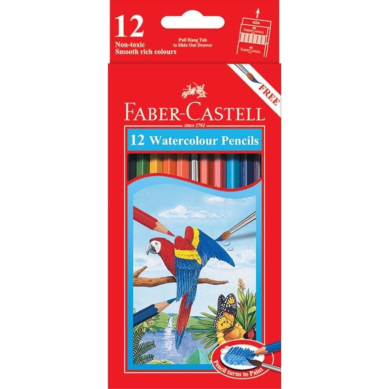 Faber-Castell 12 Watercolor Pencils + Brush - Isarttools