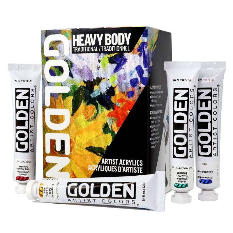 Golden Heavy Body 8 Color Set + Glazing Medium - Isarttools