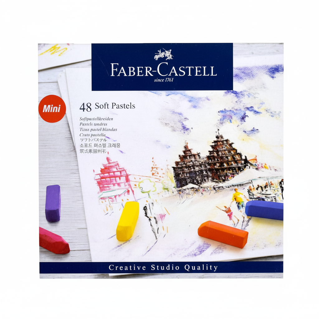 طقم ألوان باستيل فابر كاستل 48 لون - جودة استوديو احترافية