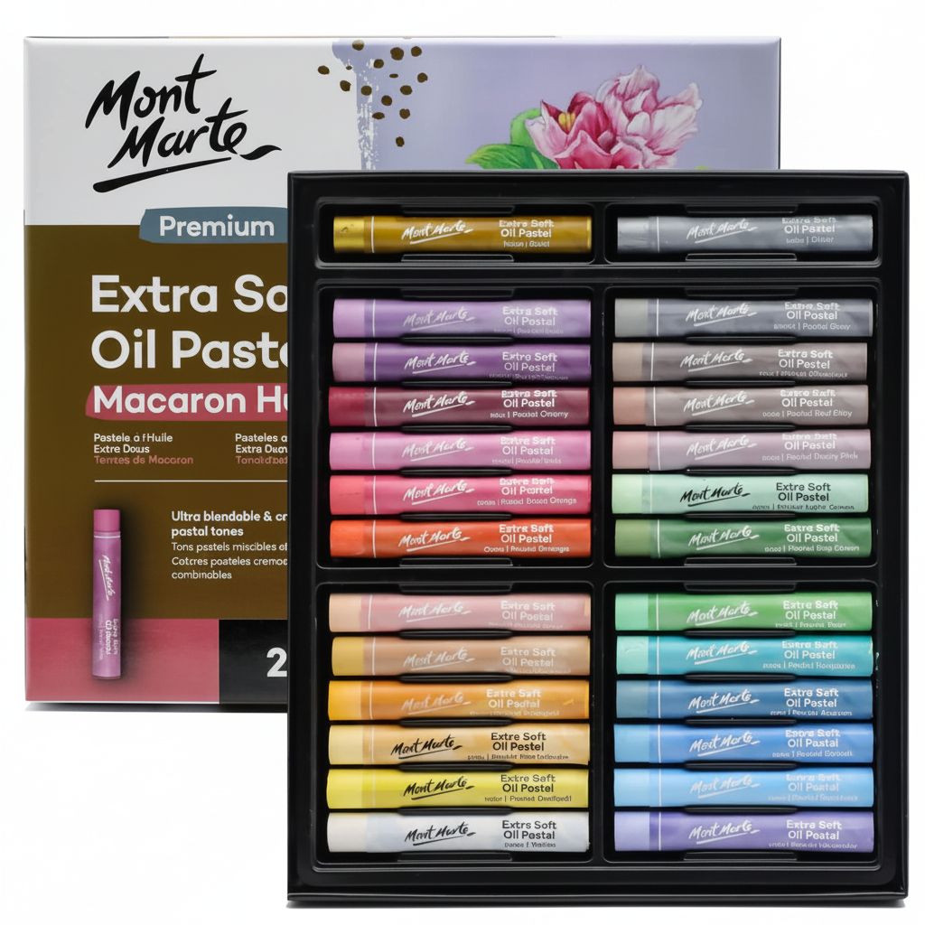 Mont Marte Extra Soft Oil Pastels – Macaron Hues | 26 لون