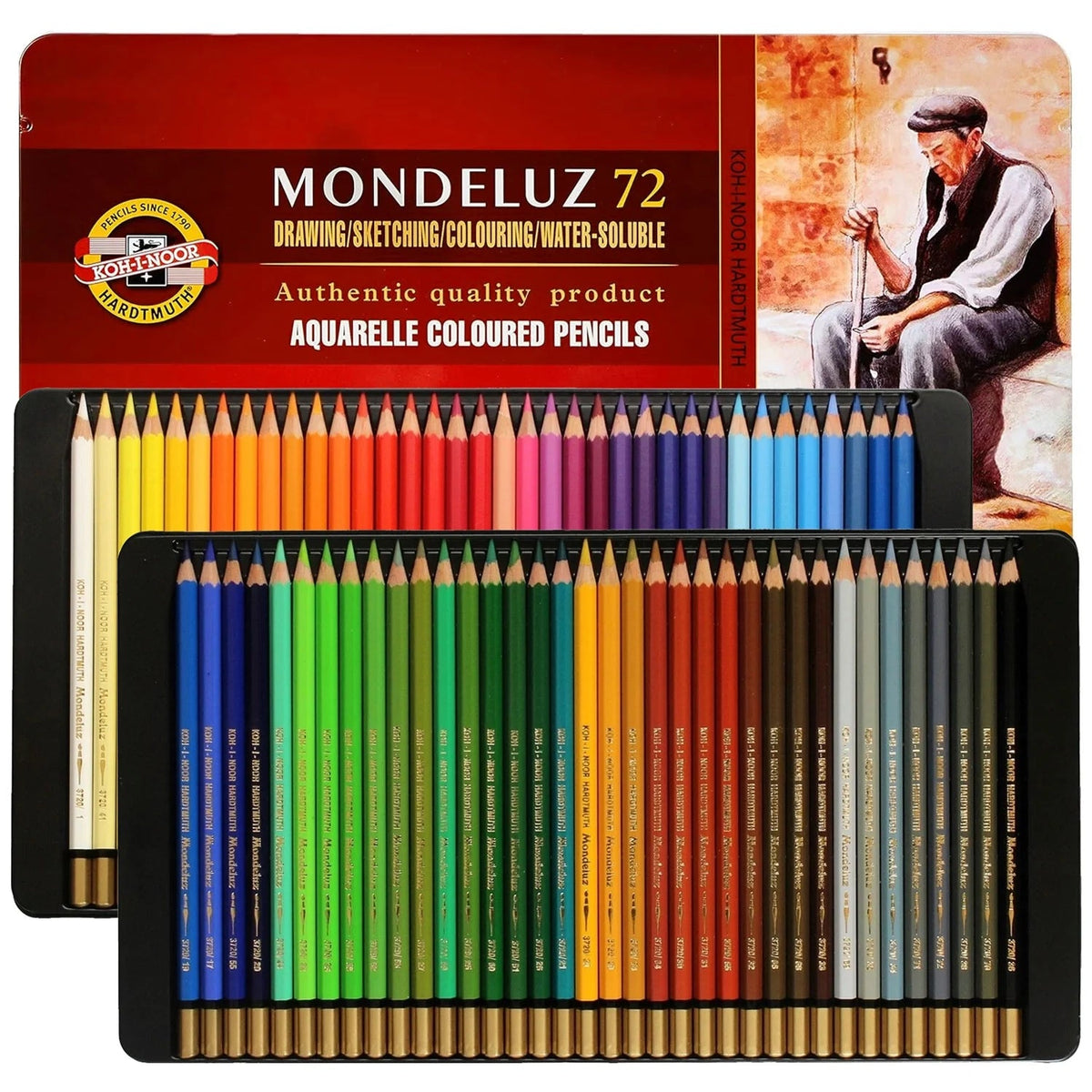 Koh-i-noor Mondeluz Watercolor Pencils 72 Metal Box - Isarttools