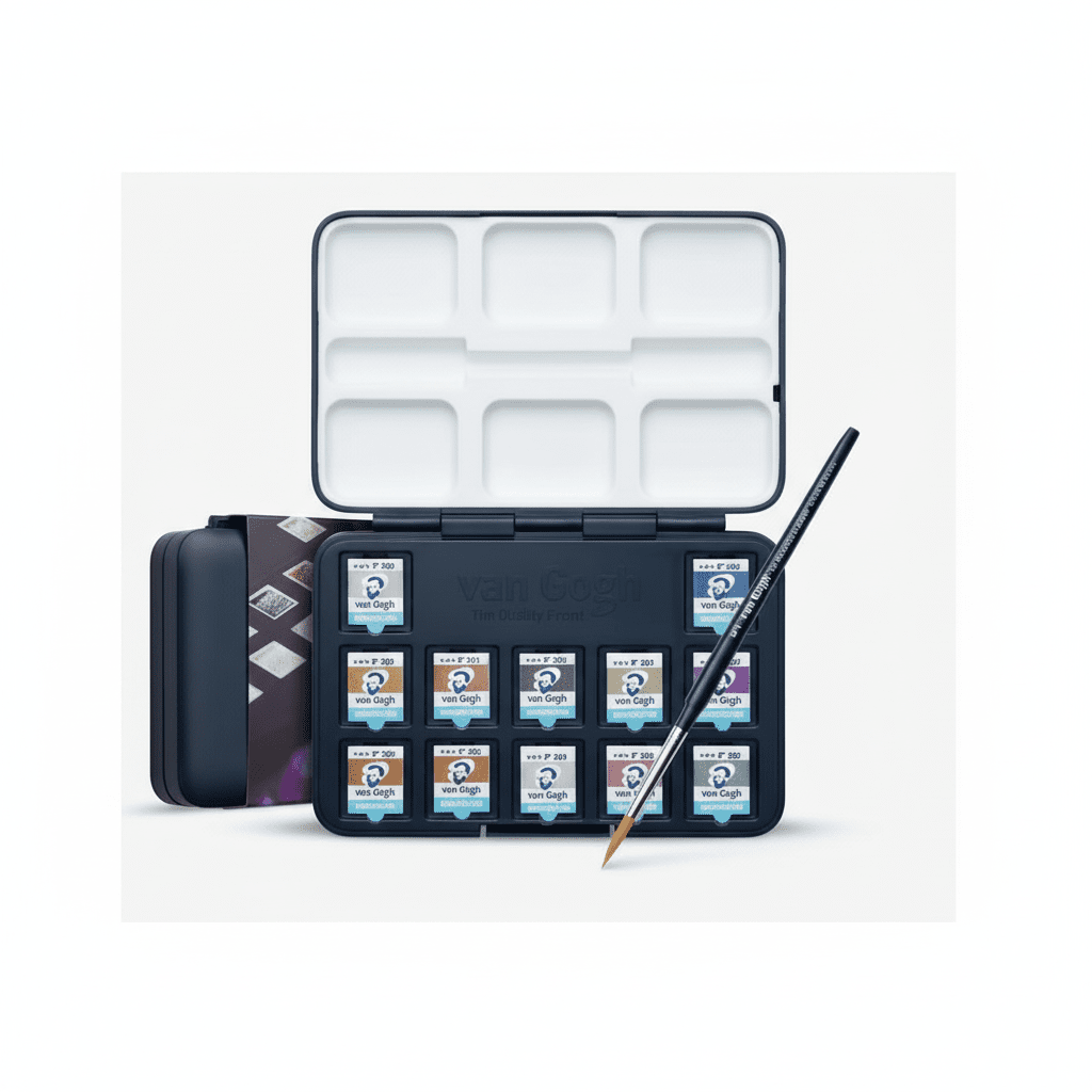 مجموعة ألوان مائية Van Gogh معدنية وتداخلية - Isarttools