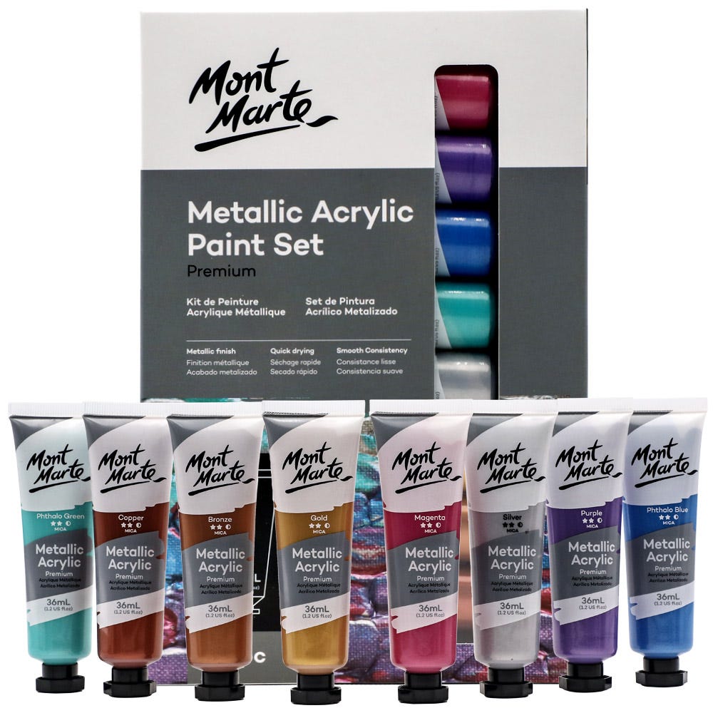 Mont Marte 8 Metallic Acrylic 36 ml - Isarttools