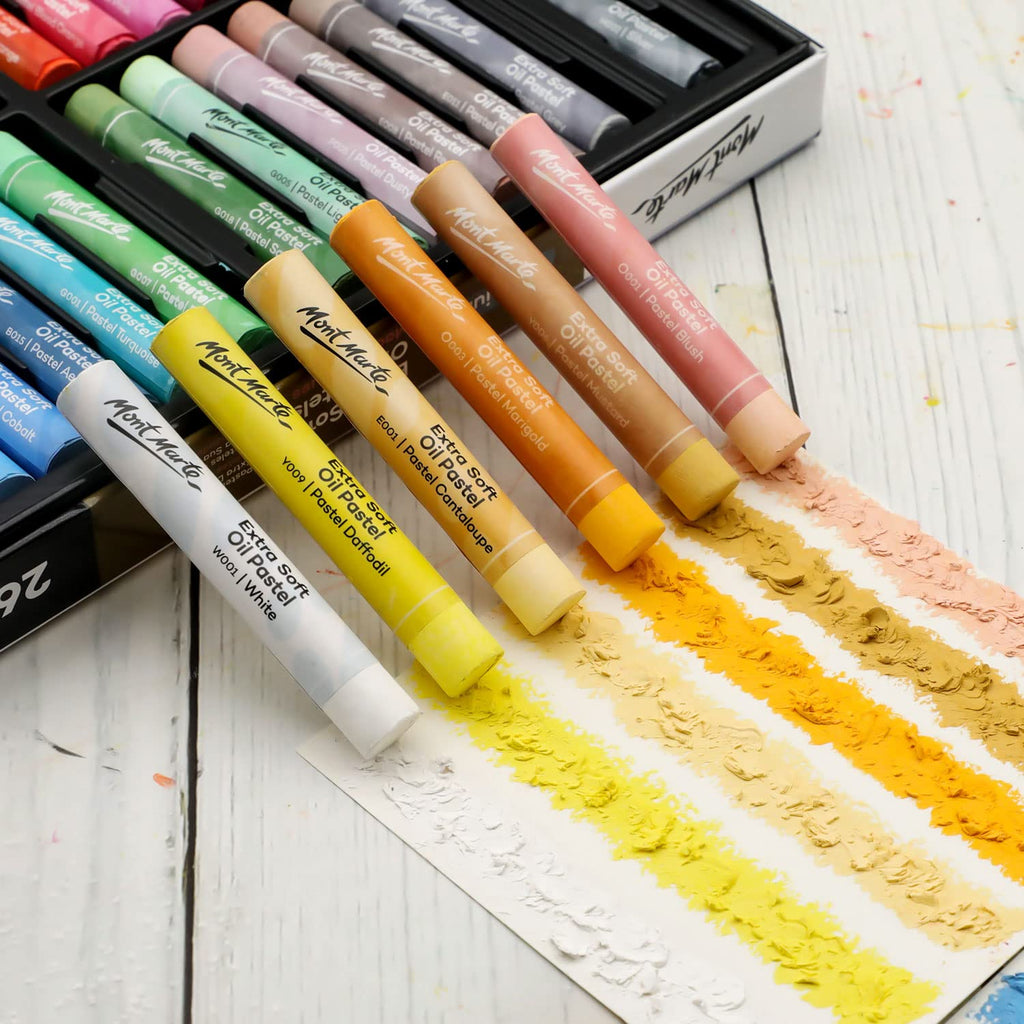 Mont Marte Extra Soft Oil Pastels – Macaron Hues | 26 لون