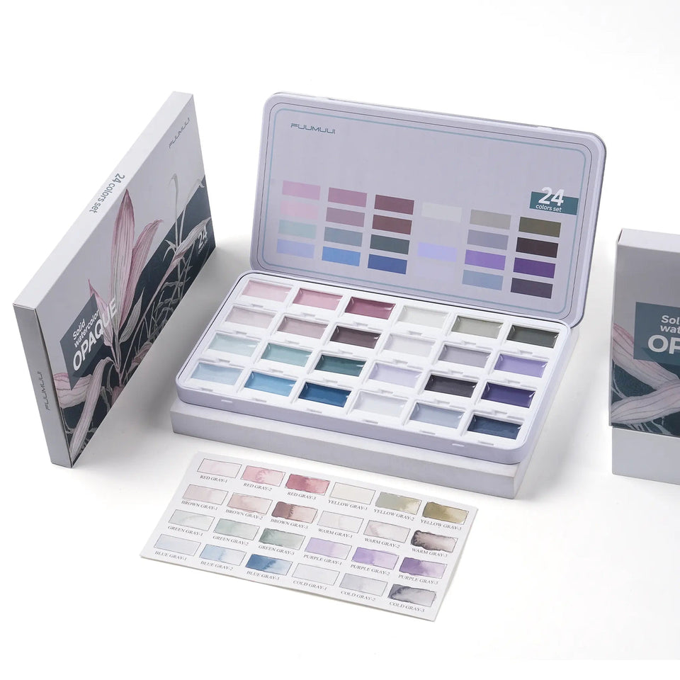 مجموعة CREAMORA Muted من 24 لونًا مائيًا معتمًا