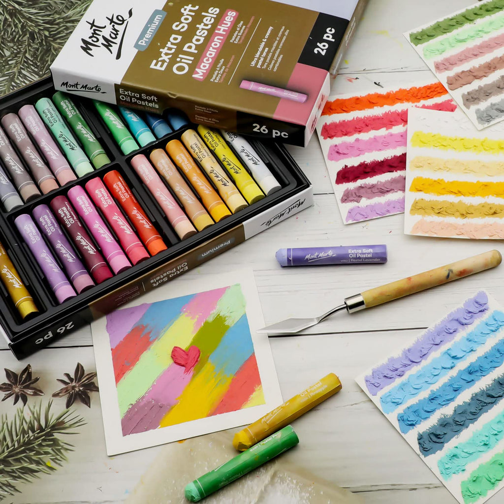 Mont Marte Extra Soft Oil Pastels – Macaron Hues | 26 لون