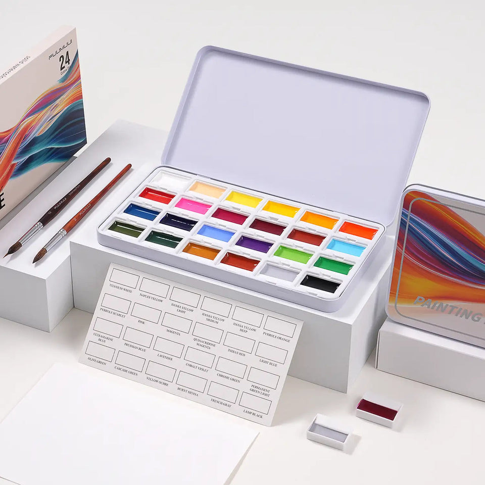 مجموعة CREAMORA Vivid Colors من 24 لونًا مائيًا