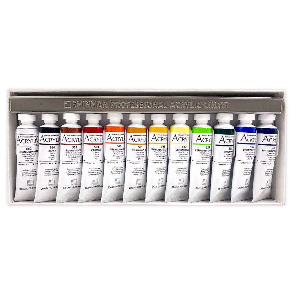 ShinHan Korean Professional Acrylic Color 12 Set 20 ml - Isarttools