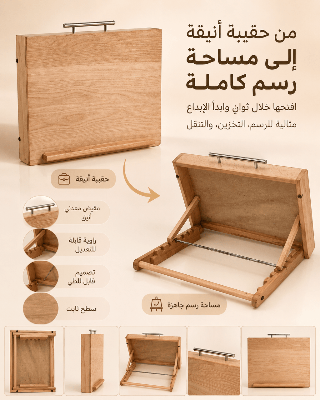 ستاند رسم خشبي قابل للطي | طاولة رسم خشبية محمولة - Isarttools